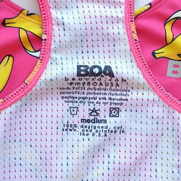 B.O.A. 'Gone Bananas Performance Bra Supportive Sports Racer Back USA Medium - Picture 7 of 7